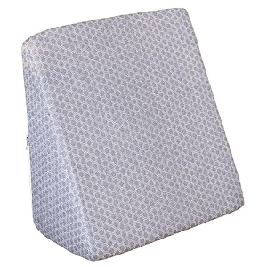 carefoam orthopedic wedge pillow for sleeping reading amp acid reflux relief  premium memory foam bed cushion  ideal for back support leg elevation  18 x 18 x 10 inch  grey jacquard