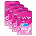 Carefree Light Panty Liners, Pantiliners, Light Period, Unscented, 196 ct