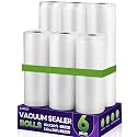 CAREGY Food Vacuum Sealer Rolls Bags 6 Pack
