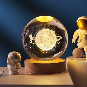carempire 3d crystal ball night light ball projection lamp planet model table lamp