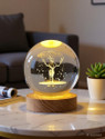 carempire 3D Deer Forest Crystal Ball Night Light Ball Projection Lamp Planet Model Table Lamp