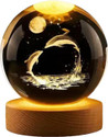carempire 3D Night Light - Modern Ball Lamp | 3D Inner Carved Lighting Crystal Ball Table Lamp