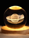 carempire 3D Saturn Crystal Ball Night Light Ball Projection Lamp Planet Model Table Lamp