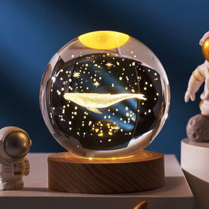 carempire crystal ball night light projection lamp planet model 3d crystal ball table lamp