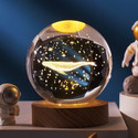 carempire Crystal Ball Night Light Projection Lamp Planet Model 3D Crystal Ball Table Lamp