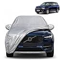 Carens 100% Waterproof Car Cover | Dustproof Sun Protection Cover | Soft Cotton Lining | Triple Stitched | Mirror Pocket | Antenna Pocket | All Weather Body Cover (Silver with Yellow Piping)