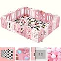 14 Panel playpen for Babies upto 5 Year Babies and Toddlers Portable &amp; Foldable with Mat Balls Gate Activity panel Playard for Kids Play Area Indoor Setup Outdoor Children Playing Area Play Pen
