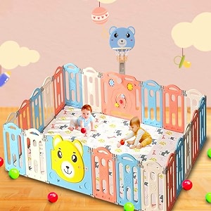 panel playpen for babies upto 5 year multicolor 16 panel