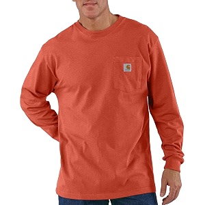 Carhartt Mens Workwear Midweight Jersey Pocket Long-Sleeve