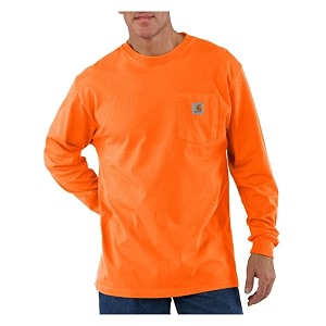 Carhartt Mens Workwear Midweight Jersey Pocket Long-Sleeve