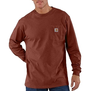 Carhartt Mens Workwear Midweight Jersey Pocket Long-Sleeve
