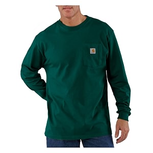 Carhartt Mens Workwear Midweight Jersey Pocket Long-Sleeve