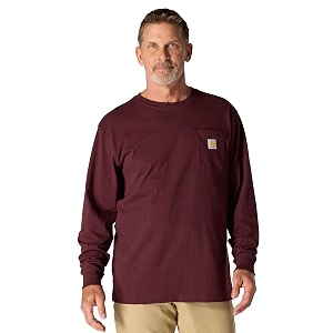 Carhartt Mens Workwear Midweight Jersey Pocket Long-Sleeve