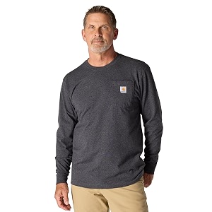 Carhartt Mens Workwear Midweight Jersey Pocket Long-Sleeve
