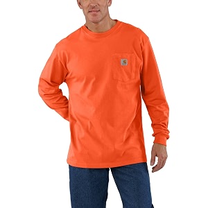 Carhartt Mens Workwear Midweight Jersey Pocket Long-Sleeve