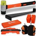 Carib Gear Pro Professional Laminate Flooring Tools Installation Kit with Tapping Block, Knee Pads, Rubber Mallet, 45 pcs Pull Bar, and 40 pcs Spacers for Vinyl Plank, LVP, and Hardwood Laminate Floor