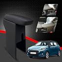 Carigiri Premium Finish Car Armrest with Storage Box And High Density Moulded Foam For Hyundai I10 Grand Nios (Models-2019-2024) (Black With White Double Stitching,Nappa Leatherette)