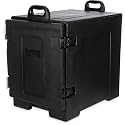 Carlisle FoodService Products Cateraide Front Loading Insulated Food Pan Carrier, for Storage and Transport of Food, 5 Pan Capacity, 25.25" x 24.25" x 17", 1 Count, Black