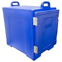 Carlisle FoodService Products Cateraide Front Loading Insulated Food Pan Carrier, for Storage and Transport of Food, 5 Pan Capacity, 25.25" x 24.25" x 17", 1 Count, Blue