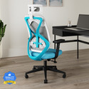 CARLTON LONDON Atlas Mesh Office Adjustable Arm Chair (Blue & White, Optional Installation Available)