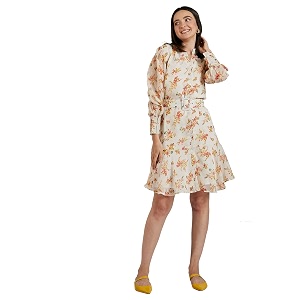 Carlton London Womens Georgette A-Line Knee-Length Casual