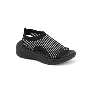 Carlton London Womens Knitted Slip-On Wedge Sandals