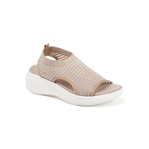 Carlton London Womens Knitted Slip-On Wedge Sandals
