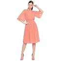 Carlton London Women39s Polyester A-Line Midi Casual