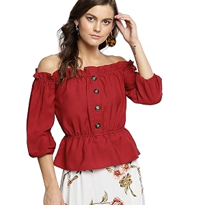 Carlton London Womens Regular Fit Blouse
