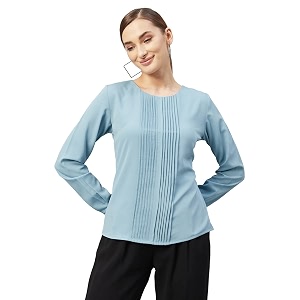 Carlton London Womens Solid Regular Fit Blouse
