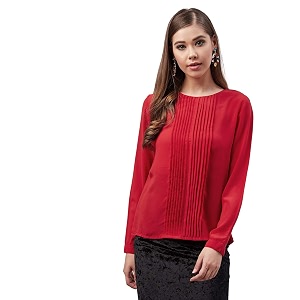 Carlton London Womens Solid Regular Fit Blouse