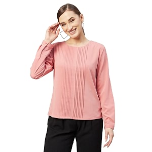 Carlton London Womens Solid Regular Fit Blouse