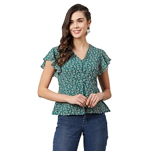 Carlton London Womens Striped Regular Fit Blouse