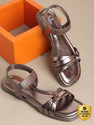 CARLTON LONDON Women's Knotted Strap Flat Ankle Sandals Women Flats