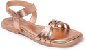 CARLTON LONDON Women's Knotted Strap Flat Ankle Sandals Women Flats