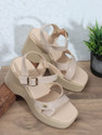 CARLTON LONDON Womens Party Wedged Heel Sandals