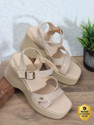 CARLTON LONDON Womens Party Wedged Heel Sandals