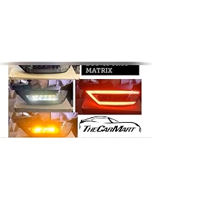 car reflector led brake light for rear bumper drl for ford ecosport 2014-19 with reverse light function and with matrix indicator set of 2 red