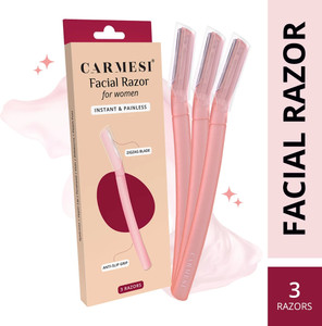 carmesi face razor for women  for instant  painless hair removal women pack of 3
