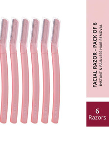 carmesi face razor for women  for instant  painless hair removal  instant  painless women pack of 6
