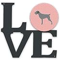 Caroline's Treasures BB3611WALV German Wirehaired Pointer Checkerboard Pink Metal Wall Artwork Love Indoor Outdoor Art Decor Patio, Bathroom, Kitchen Colorful Aluminum and Black Steel Sculpture