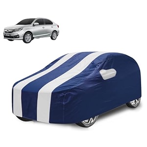 car cover compatible with amaze model  2018-till date with mirror pocket water resistant triple stitched amaze car cover- navy-white
