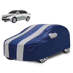 car cover compatible with amaze model  2018-till date with mirror pocket water resistant triple stitched amaze car cover- navy silver