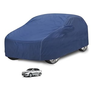 car cover compatible with amaze model  2018-till date with mirror pocket water resistant triple stitched amaze car cover- plain navy