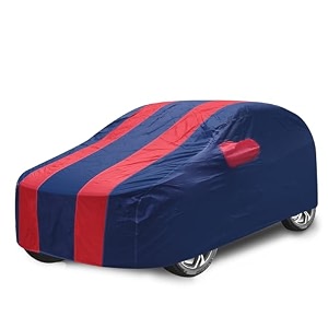 car cover compatible with kylaq with mirror pocket water resistant triple stitched kylaq car cover- navy-red