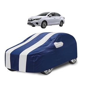 car cover compatible with city model 2020 to till date with mirror pocket water resistant triple stitched city car cover- navy-white