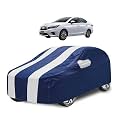 Car Cover Compatible with City (Model: 2020 to Till Date) with Mirror Pocket, Water Resistant, Triple Stitched, City Car Cover- Navy-White