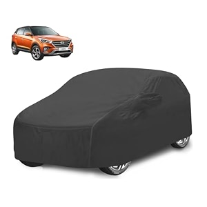 car cover compatible with creta model 2020 to till date with mirror pocket water resistant triple stitched creta car cover- grey