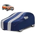 Car Cover Compatible with Creta (Model: 2020 to Till Date) with Mirror Pocket, Water Resistant, Triple Stitched, Creta Car Cover- Navy Silver