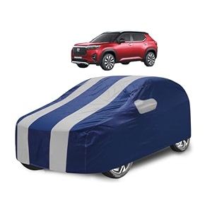 car cover compatible with elevate with mirror pocket water resistant triple stitched elevate car cover- navy silver